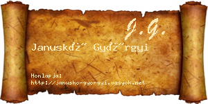 Januskó Györgyi névjegykártya
